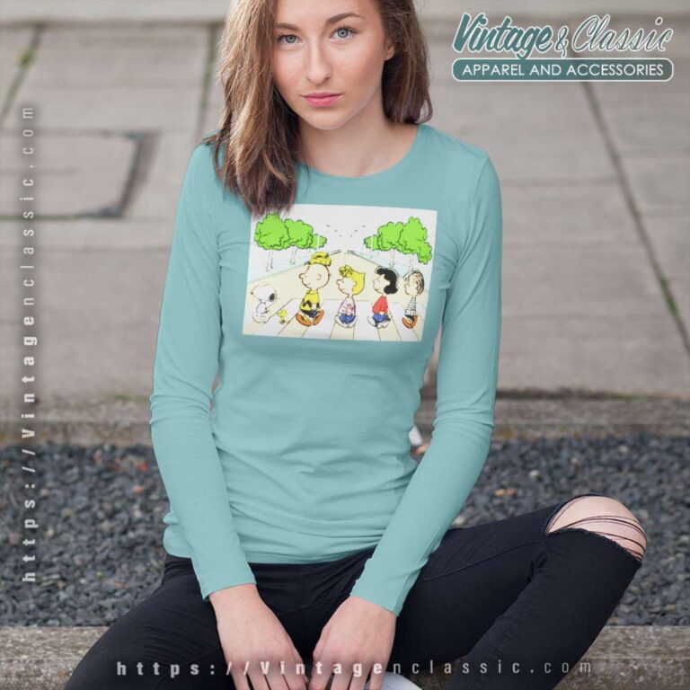 Peanuts Snoopy Charlie Brown Crosswalk Long Sleeve Tee Peanuts Snoopy Charlie Brown Crosswalk Long Sleeve Tee