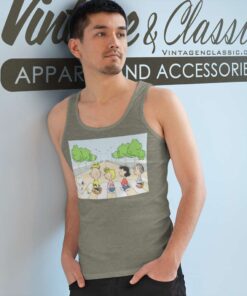 Peanuts Snoopy Charlie Brown Crosswalk Tank Top Racerback