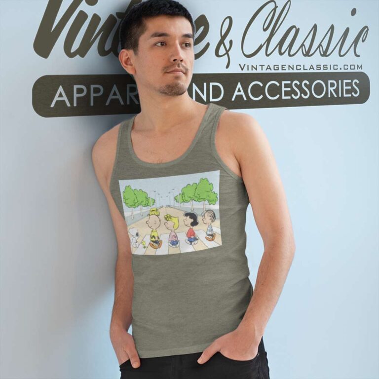 Peanuts Snoopy Charlie Brown Crosswalk Tank Top Racerback Peanuts Snoopy Charlie Brown Crosswalk Tank Top Racerback