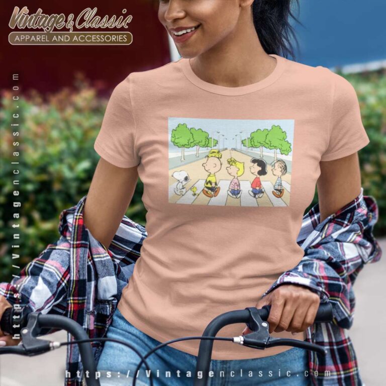 Peanuts Snoopy Charlie Brown Crosswalk Women TShirt Peanuts Snoopy Charlie Brown Crosswalk Women TShirt