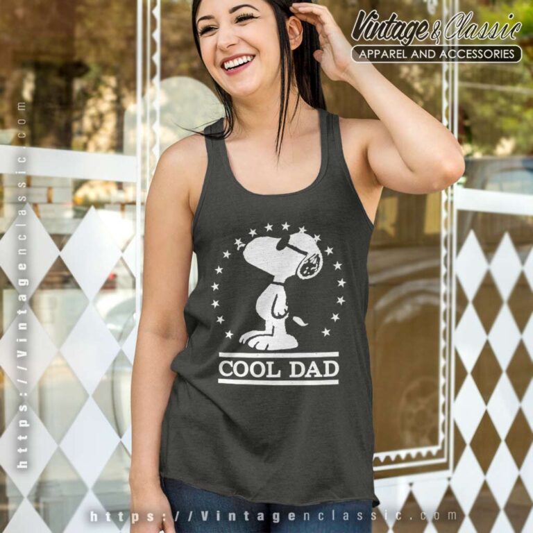 Peanuts Snoopy Cool Dad Tank Top Racerback Peanuts Snoopy Cool Dad Tank Top Racerback
