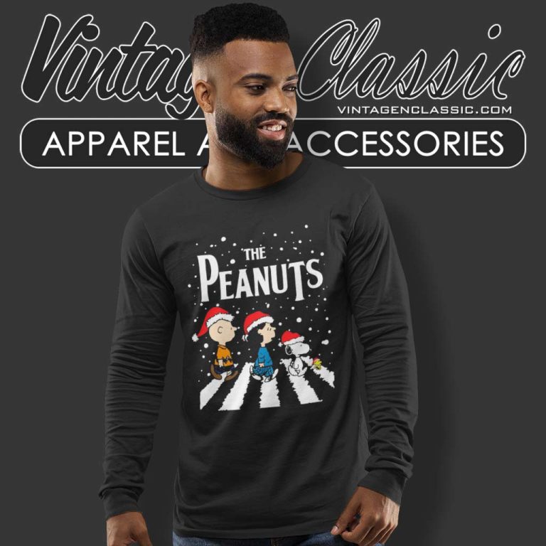 Peanuts Snoopy Cross The Road Christmas Long Sleeve Tee 1 Peanuts Snoopy Cross The Road Christmas Long Sleeve Tee 1