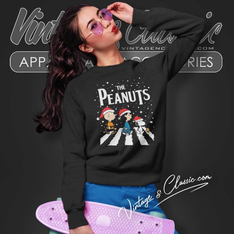 Peanuts Snoopy Cross The Road Christmas Sweatshirt 1 Peanuts Snoopy Cross The Road Christmas Sweatshirt 1
