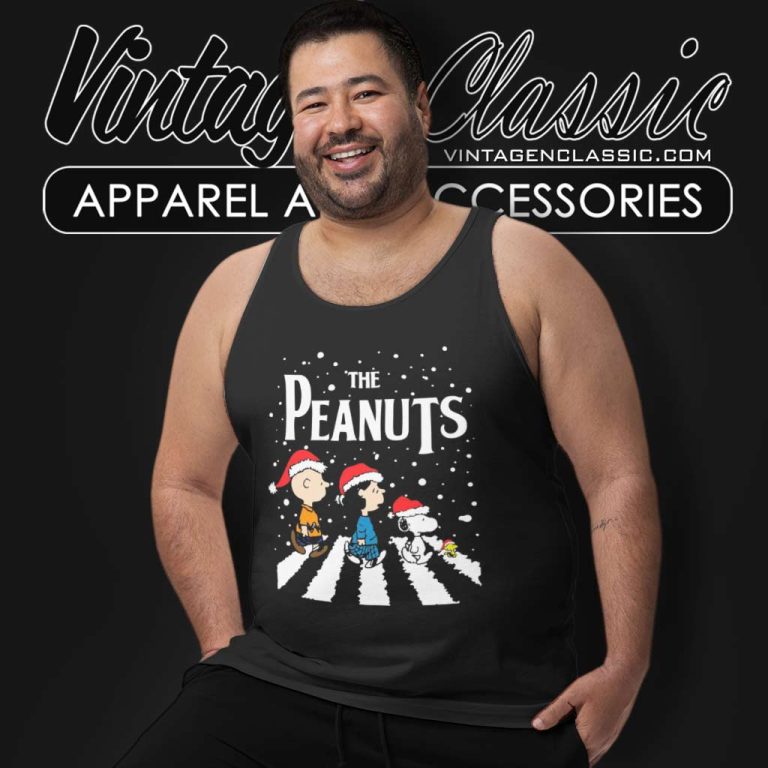 Peanuts Snoopy Cross The Road Christmas Tank Top Racerback 1 Peanuts Snoopy Cross The Road Christmas Tank Top Racerback 1