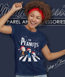 Peanuts Snoopy Cross The Road Christmas Women TShirt 1