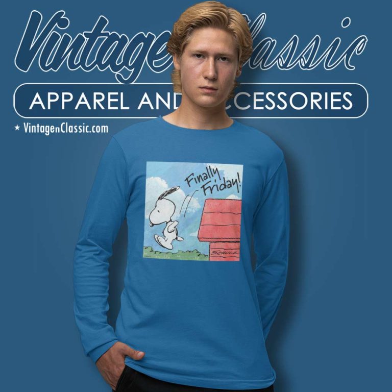 Peanuts Snoopy Finally Friday Jumping Into The Weekend Long Sleeve Tee Peanuts Snoopy Finally Friday Jumping Into The Weekend Long Sleeve Tee