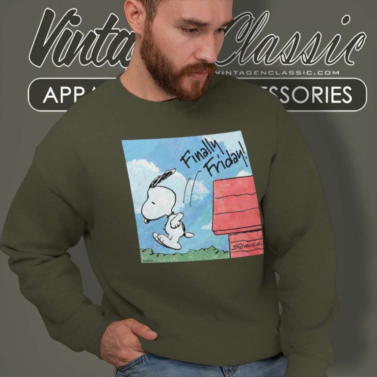Peanuts Snoopy Finally Friday Jumping Into The Weekend Sweatshirt Peanuts Snoopy Finally Friday Jumping Into The Weekend Sweatshirt