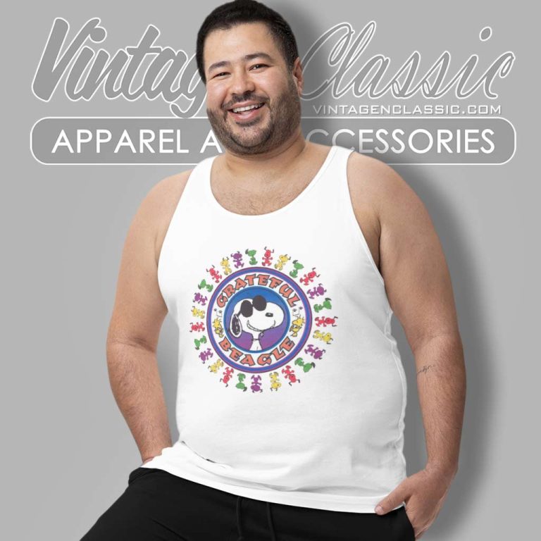 Peanuts Snoopy Grateful Beagle Tank Top Racerback Peanuts Snoopy Grateful Beagle Tank Top Racerback