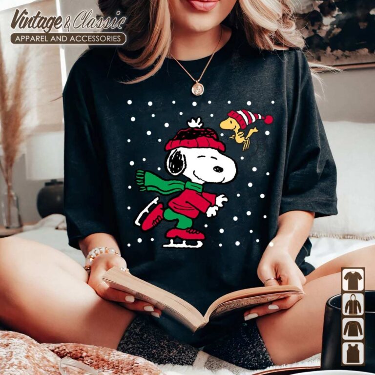 Peanuts Snoopy Ice Skating Holiday Christmas Shirt T shirt Peanuts Snoopy Ice Skating Holiday Christmas Shirt T shirt