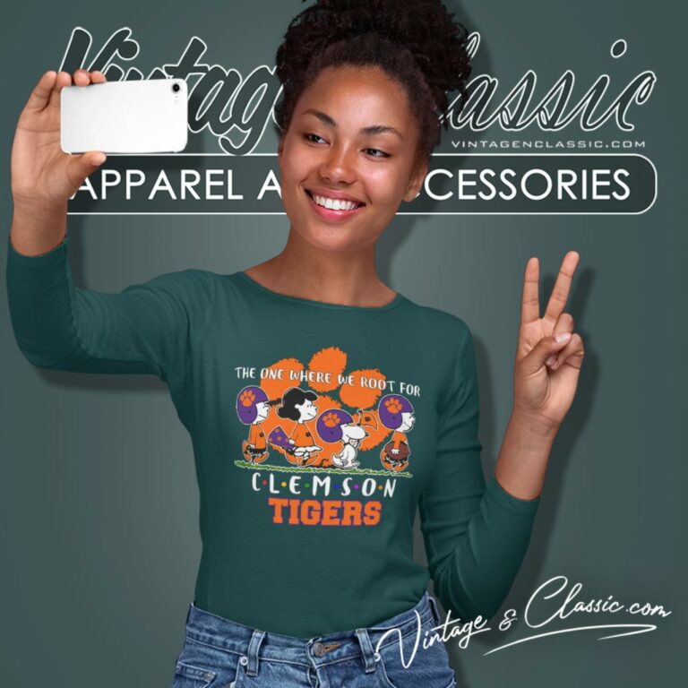 Peanuts The One Where We Root For Clemson Tigers Long Sleeve Tee Peanuts The One Where We Root For Clemson Tigers Long Sleeve Tee