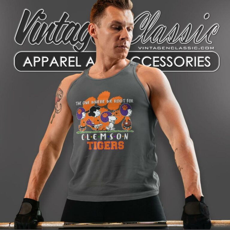 Peanuts The One Where We Root For Clemson Tigers Tank Top Racerback Peanuts The One Where We Root For Clemson Tigers Tank Top Racerback