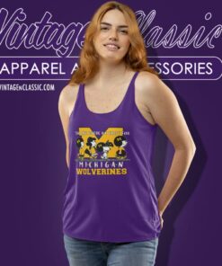 Peanuts The One Where We Root For Michigan Wolverine Tank Top Racerback