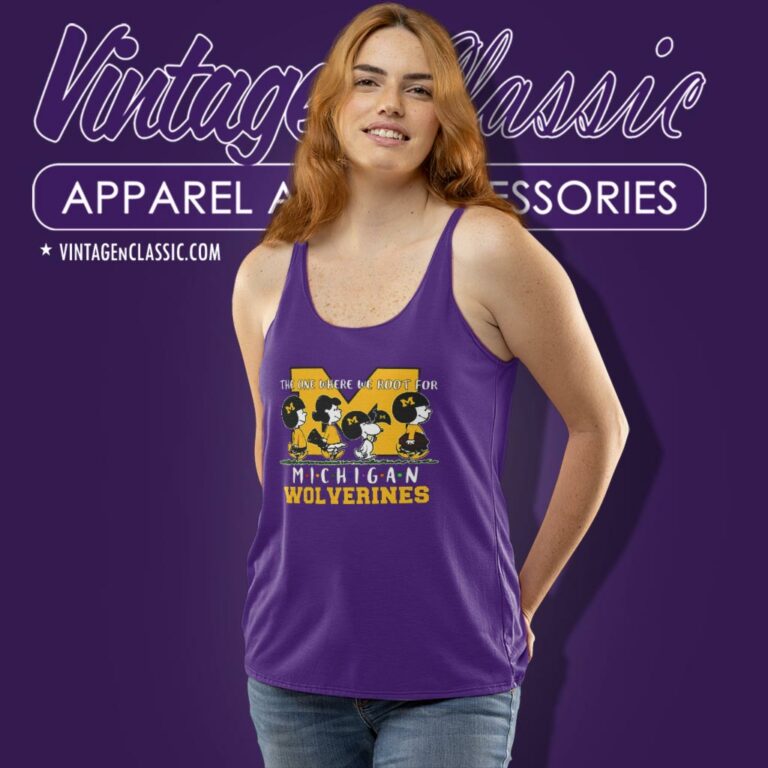 Peanuts The One Where We Root For Michigan Wolverine Tank Top Racerback Peanuts The One Where We Root For Michigan Wolverine Tank Top Racerback