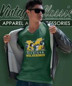 Peanuts The One Where We Root For Michigan Wolverine V Neck TShirt