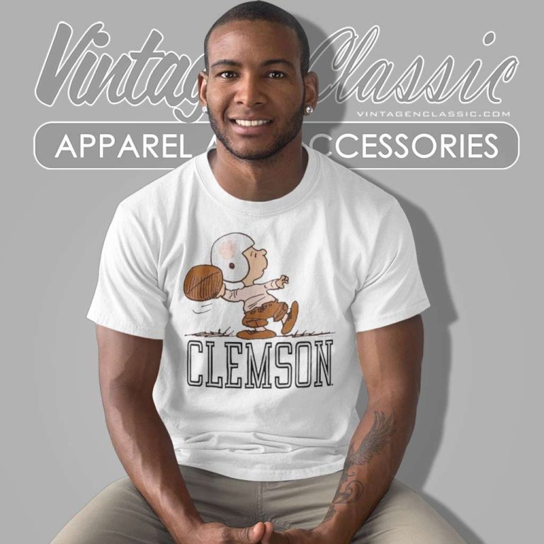 Peanuts X Clemson Tigers Charlie Brown Quarterback T Shirt Peanuts X Clemson Tigers Charlie Brown Quarterback T Shirt