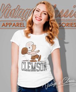 Peanuts X Clemson Tigers Charlie Brown Quarterback Women TShirt