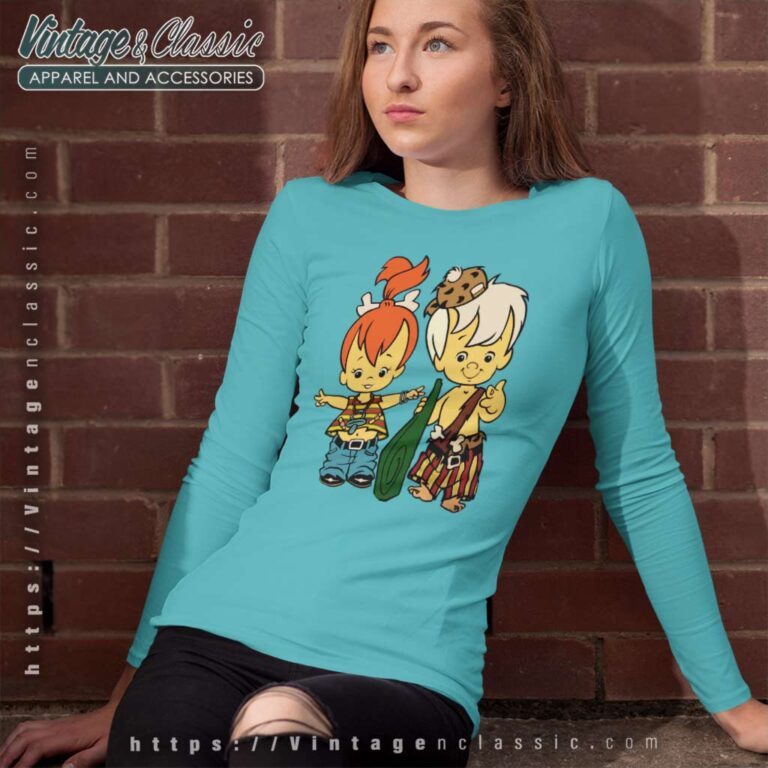 Pebbles And Bam Bam Flintstones Long Sleeve Tee Pebbles And Bam Bam Flintstones Long Sleeve Tee