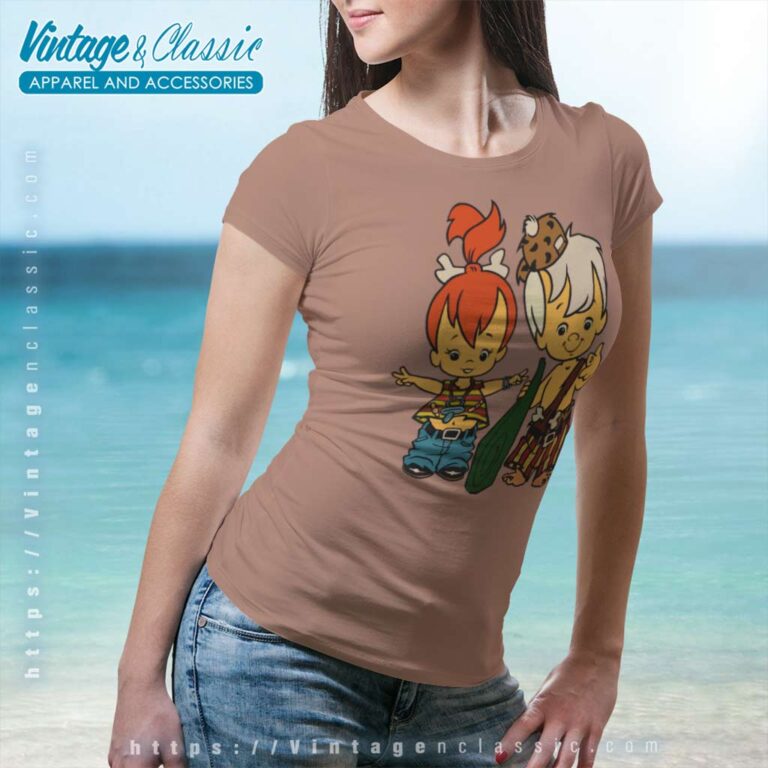 Pebbles And Bam Bam Flintstones Women TShirt Pebbles And Bam Bam Flintstones Women TShirt