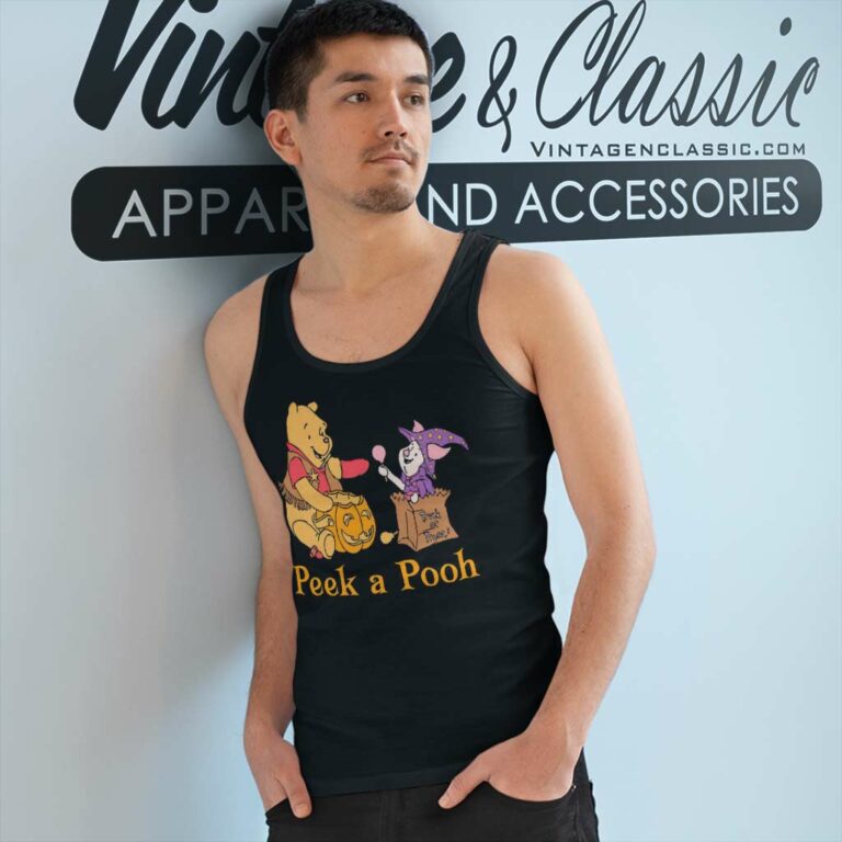 Peek A Pooh Halloween Tank Top Racerback Peek A Pooh Halloween Tank Top Racerback