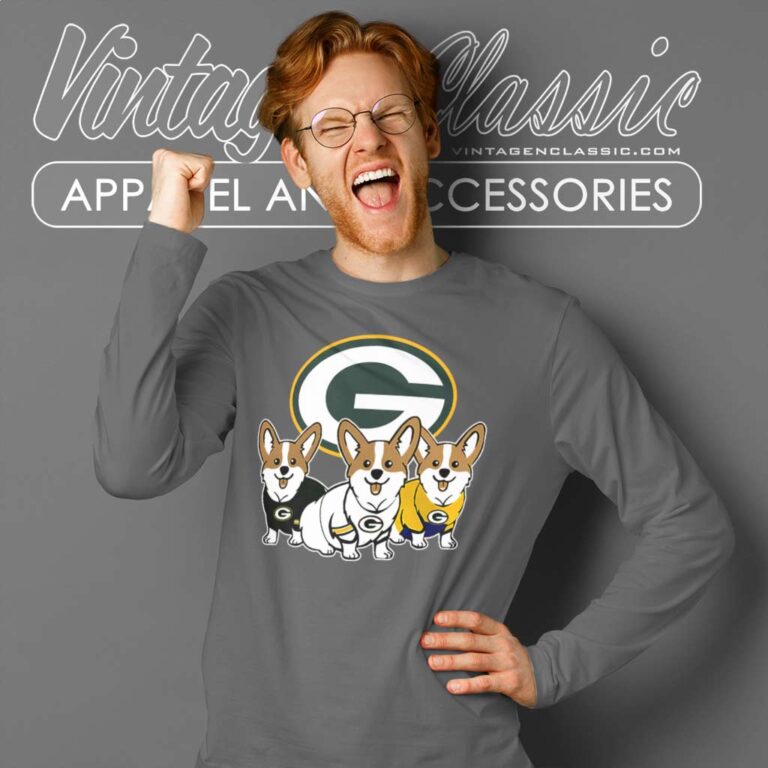 Pembroke Welsh Corgi Green Bay Packers Long Sleeve Tee Pembroke Welsh Corgi Green Bay Packers Long Sleeve Tee