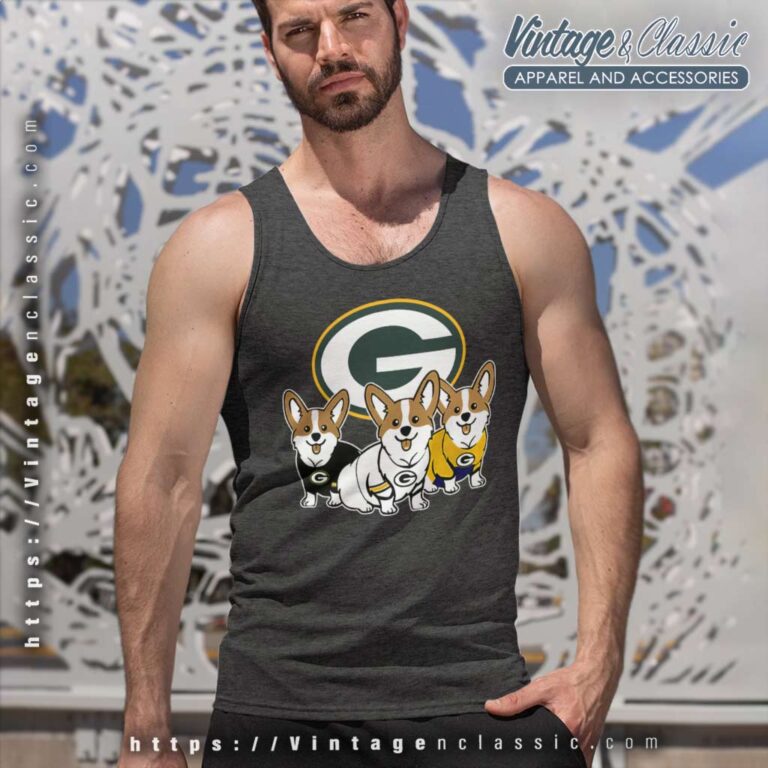 Pembroke Welsh Corgi Green Bay Packers Tank Top Racerback Pembroke Welsh Corgi Green Bay Packers Tank Top Racerback