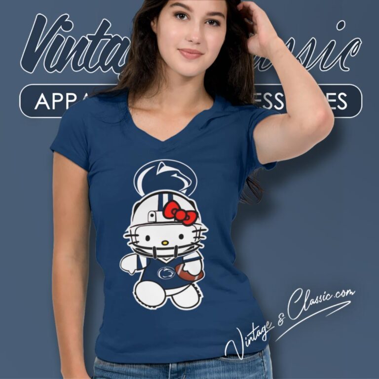 Penn State Nittany Lions Hello Kitty V Neck TShirt Penn State Nittany Lions Hello Kitty V Neck TShirt