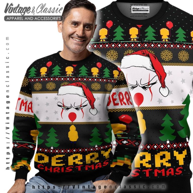 Pennywise Derry Santa Ugly Christmas Sweater Men Ugly Sweater Pennywise Derry Santa Ugly Christmas Sweater Men Ugly Sweater