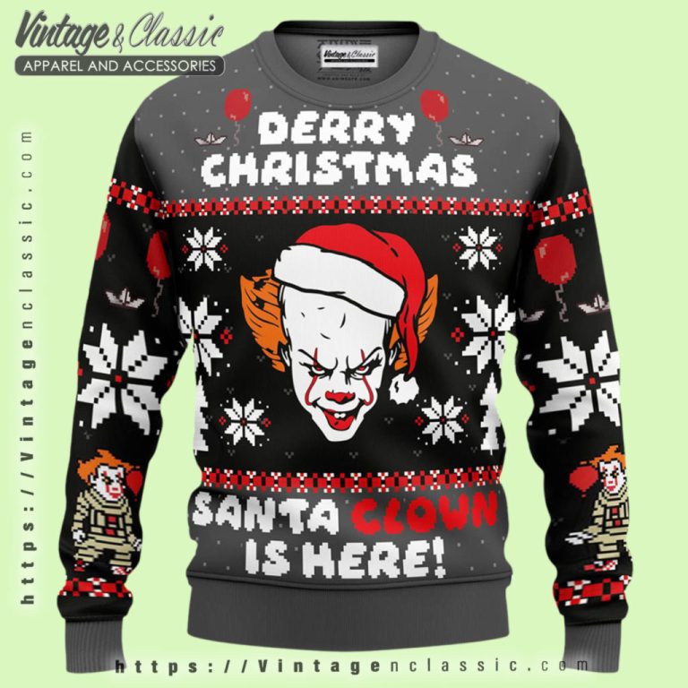 Pennywise Santa Derry Ugly Christmas Sweater Ugly Christmas Sweater Pennywise Santa Derry Ugly Christmas Sweater Ugly Christmas Sweater