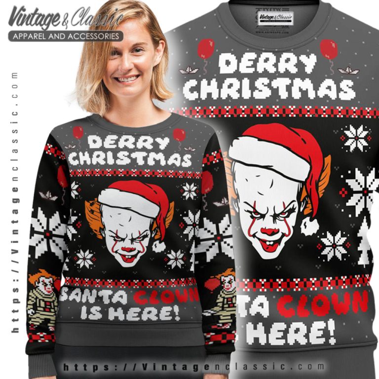 Pennywise Santa Derry Ugly Christmas Sweater Ugly Sweater shirt Pennywise Santa Derry Ugly Christmas Sweater Ugly Sweater shirt