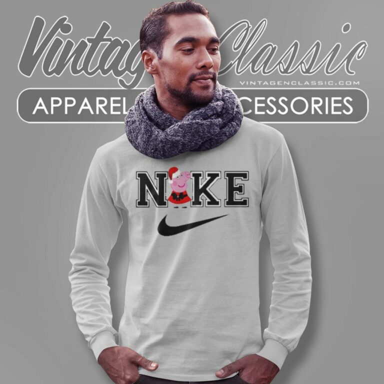 Peppa Pig Christmas Nike Logo Long Sleeve Tee Peppa Pig Christmas Nike Logo Long Sleeve Tee