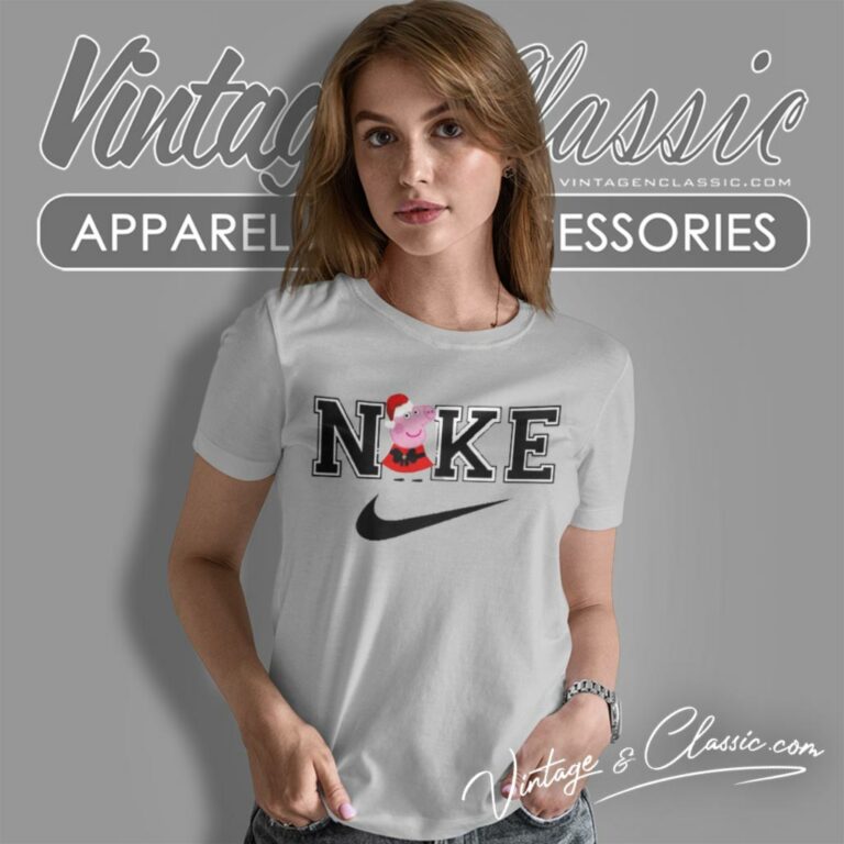 Peppa Pig Christmas Nike Logo Women T Shirt Peppa Pig Christmas Nike Logo Women T Shirt