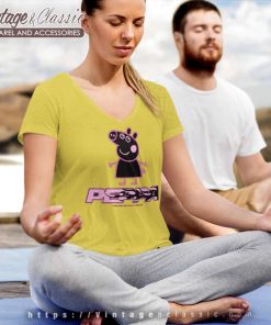 Peppa Pig Neon Flame Logo V Neck TShirt