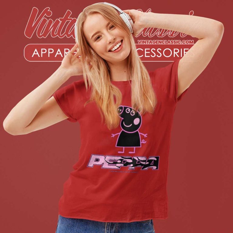 Peppa Pig Neon Flame Logo Women TShirt Peppa Pig Neon Flame Logo Women TShirt