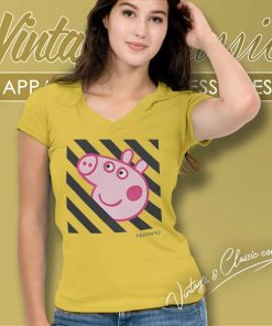 Peppa Pig Off White Collab V Neck TShirt