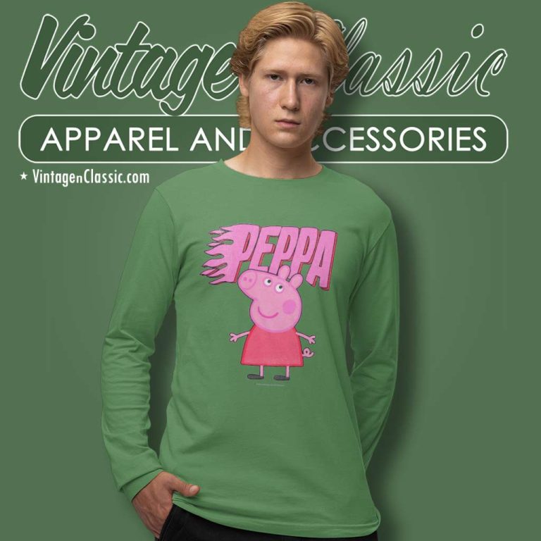 Peppa Pig Pink Flame Logo Long Sleeve Tee Peppa Pig Pink Flame Logo Long Sleeve Tee