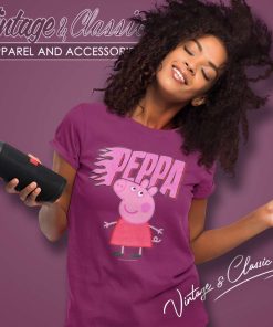 Peppa Pig Pink Flame Logo Women TShirt