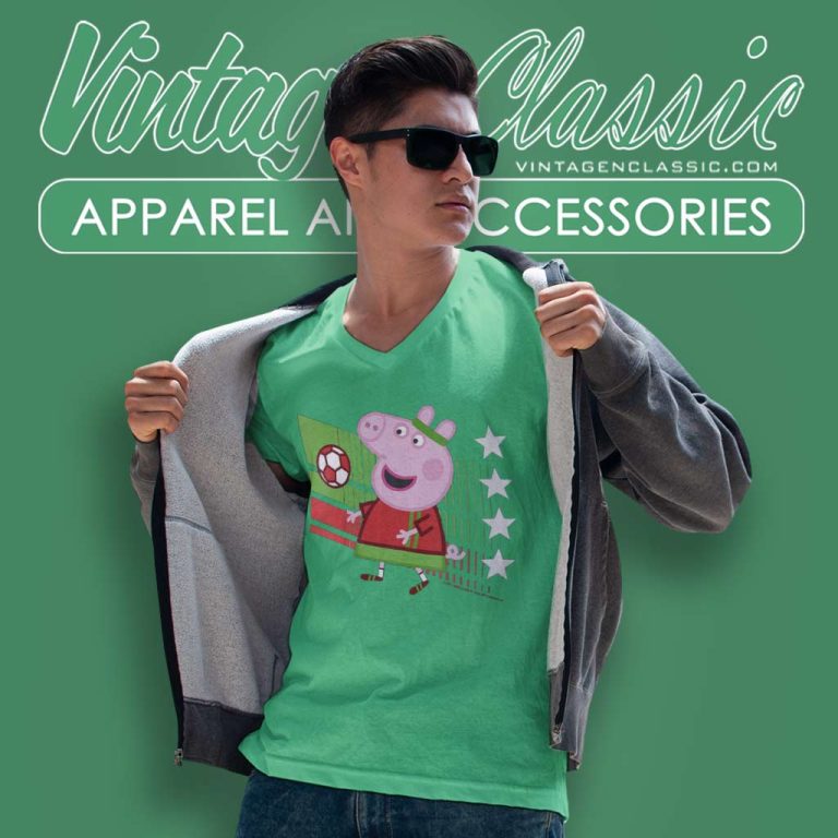 Peppa Pig Portugal Soccer V Neck TShirt Peppa Pig Portugal Soccer V Neck TShirt
