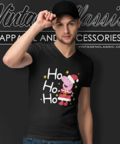 Peppa Pig Santa Christmas Ho Ho Ho V Neck TShirt
