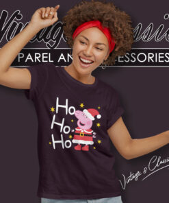 Peppa Pig Santa Christmas Ho Ho Ho Women T Shirt
