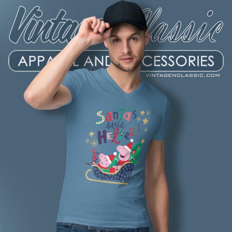 Peppa Pig Santas Helpers V Neck TShirt Peppa Pig Santas Helpers V Neck TShirt