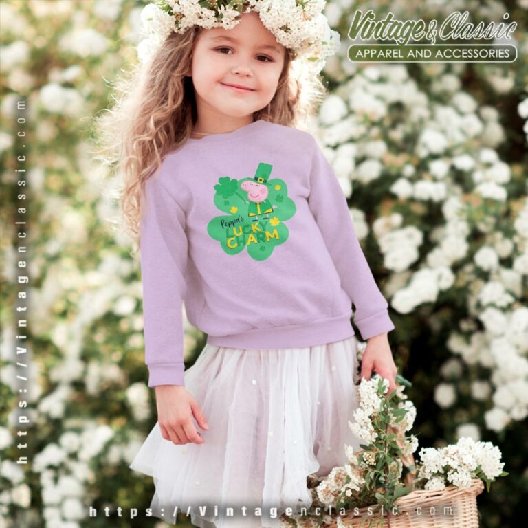 Peppa Pig St Patricks Day Lucky Charm Shamrock Logo Kids Sweatshirt Peppa Pig St Patricks Day Lucky Charm Shamrock Logo Kids Sweatshirt