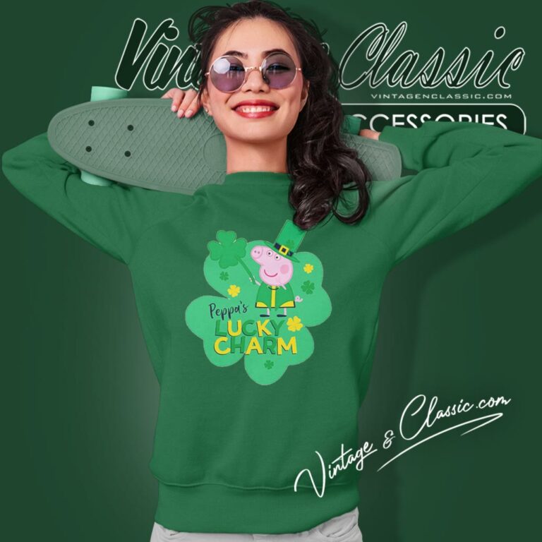 Peppa Pig St Patricks Day Lucky Charm Shamrock Logo Sweatshirt Peppa Pig St Patricks Day Lucky Charm Shamrock Logo Sweatshirt