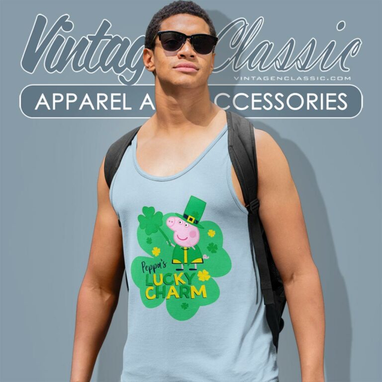 Peppa Pig St Patricks Day Lucky Charm Shamrock Logo Tank Top Racerback Peppa Pig St Patricks Day Lucky Charm Shamrock Logo Tank Top Racerback