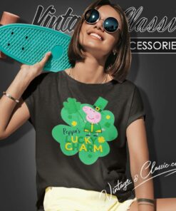 Peppa Pig St Patricks Day Lucky Charm Shamrock Logo Women T Shirt