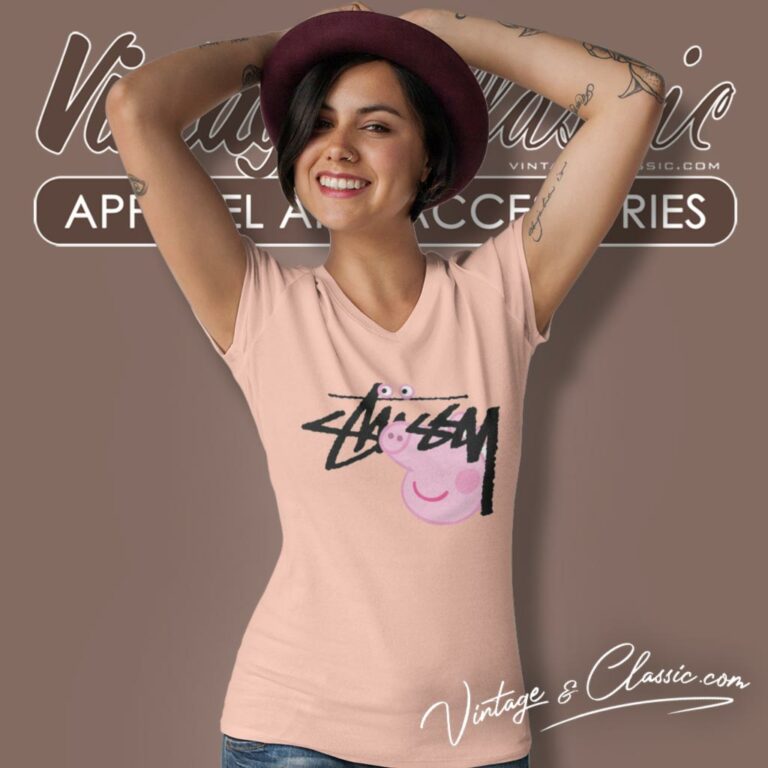 Peppa Pig X Stussy V Neck TShirt Peppa Pig X Stussy V Neck TShirt