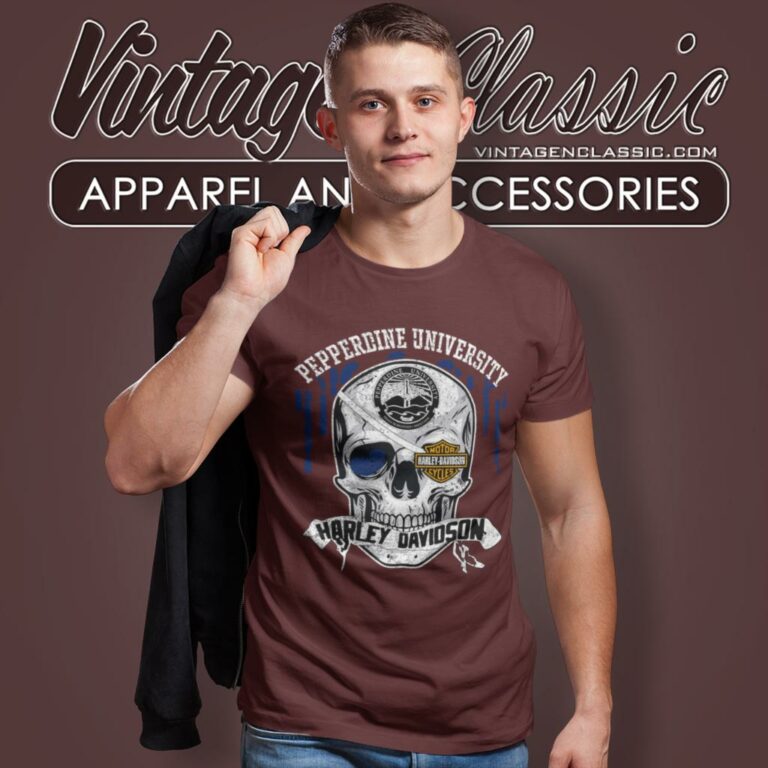 Pepperdine University Harley Davidson Skull T Shirt Pepperdine University Harley Davidson Skull T Shirt