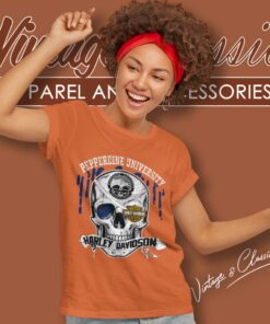 Pepperdine University Harley Davidson Skull Women T Shirt