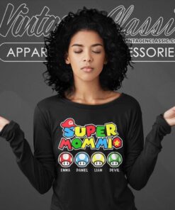 Personalization Super Mommio Mommy Long Sleeve Tee