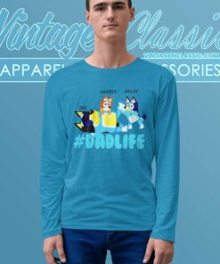 Personalized Bluey Dad Life, Fathers Day Longsleeves