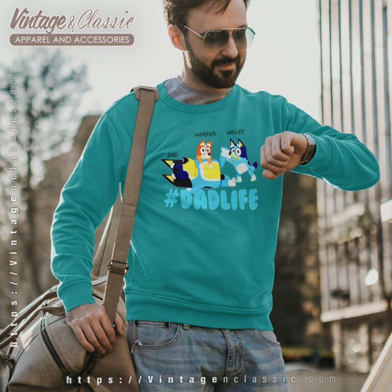 Personalized Bluey Dad Life, Fathers Day Sweetshirt Personalized Bluey Dad Life, Fathers Day Sweetshirt